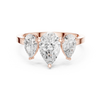 1.82 CTW Three Stone Pear D Color VVS1 10K White Gold Lab Grown Diamond Bridal Ring