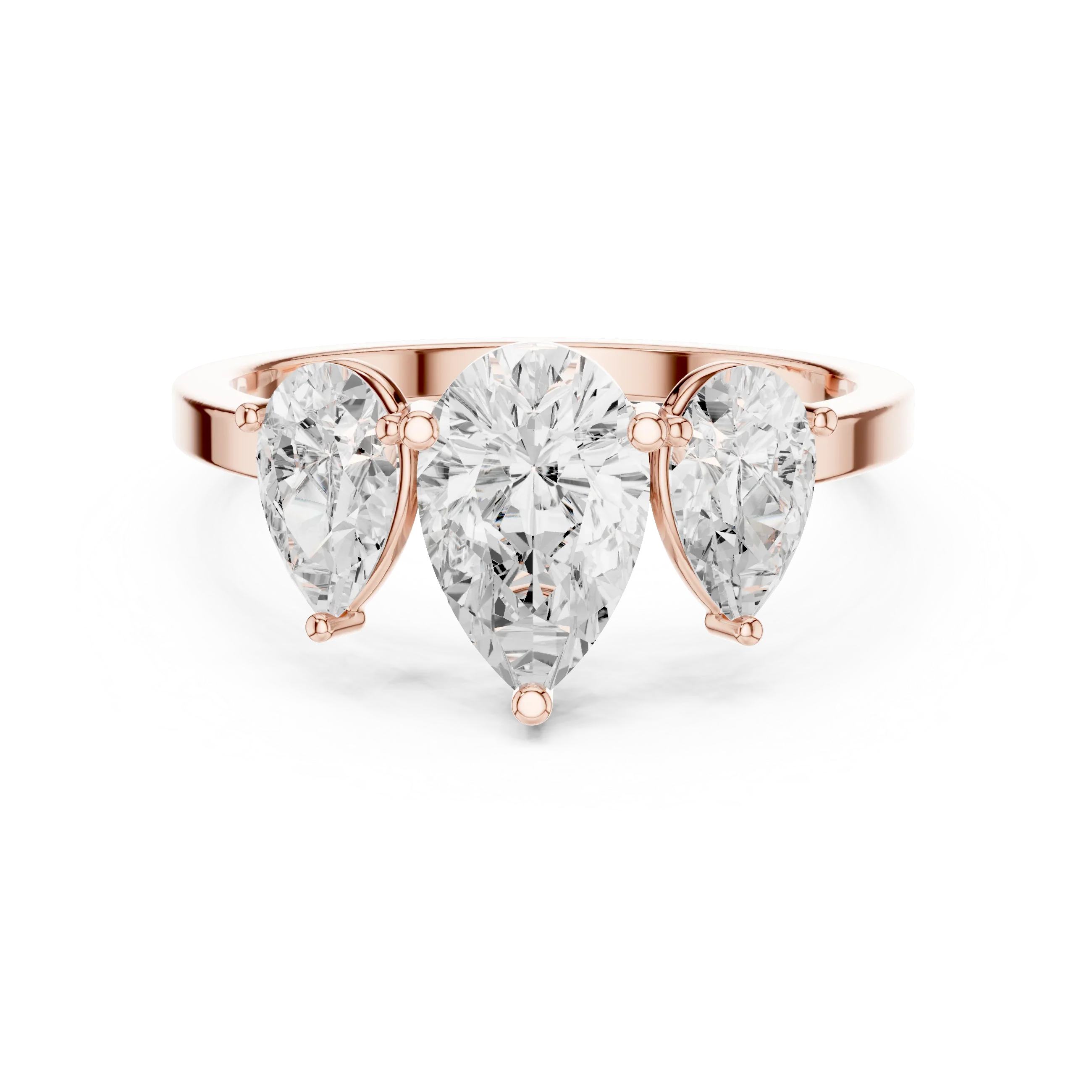 1.82 CTW Three Stone Pear D Color VVS1 10K White Gold Lab Grown Diamond Bridal Ring