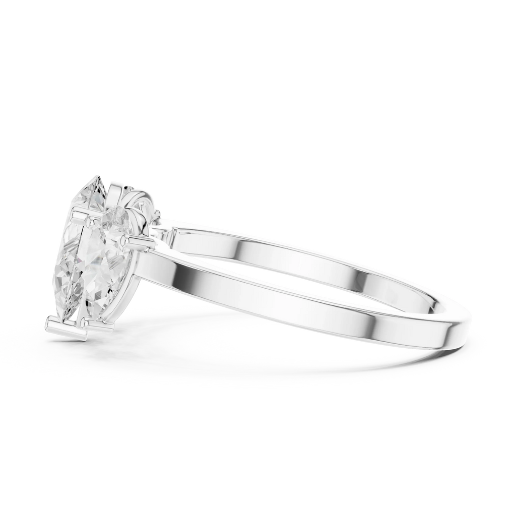 1.82 CTW Three Stone Pear D Color VVS1 10K White Gold Lab Grown Diamond Bridal Ring