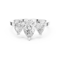 1.82 CTW Three Stone Pear D Color VVS1 10K White Gold Lab Grown Diamond Bridal Ring
