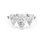1.82 CTW Three Stone Pear D Color VVS1 10K White Gold Lab Grown Diamond Bridal Ring