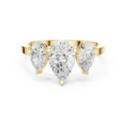 1.82 CTW Three Stone Pear D Color VVS1 10K White Gold Lab Grown Diamond Bridal Ring