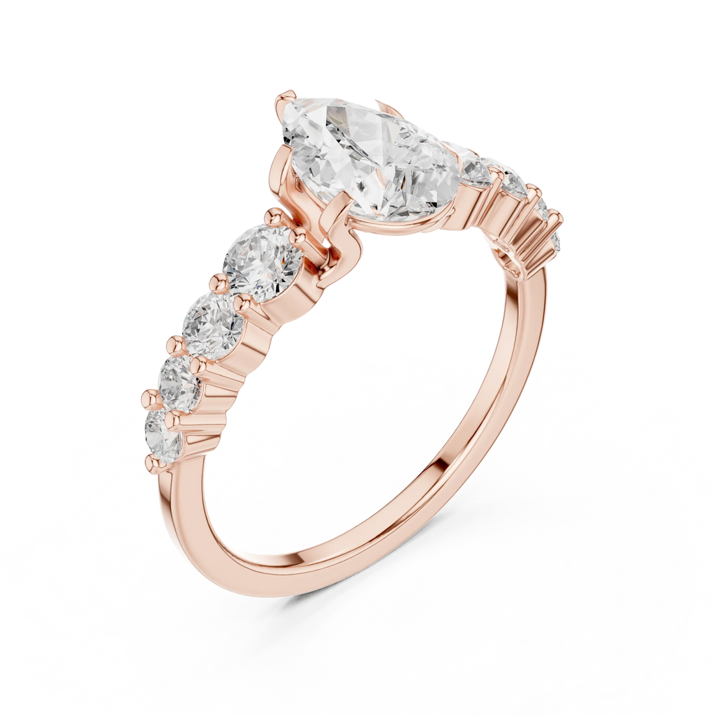 IGI Certified 1 Carat Pear Cut Lab Grown Diamond Wedding Ring