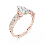 IGI Certified 1 Carat Pear Cut Lab Grown Diamond Wedding Ring