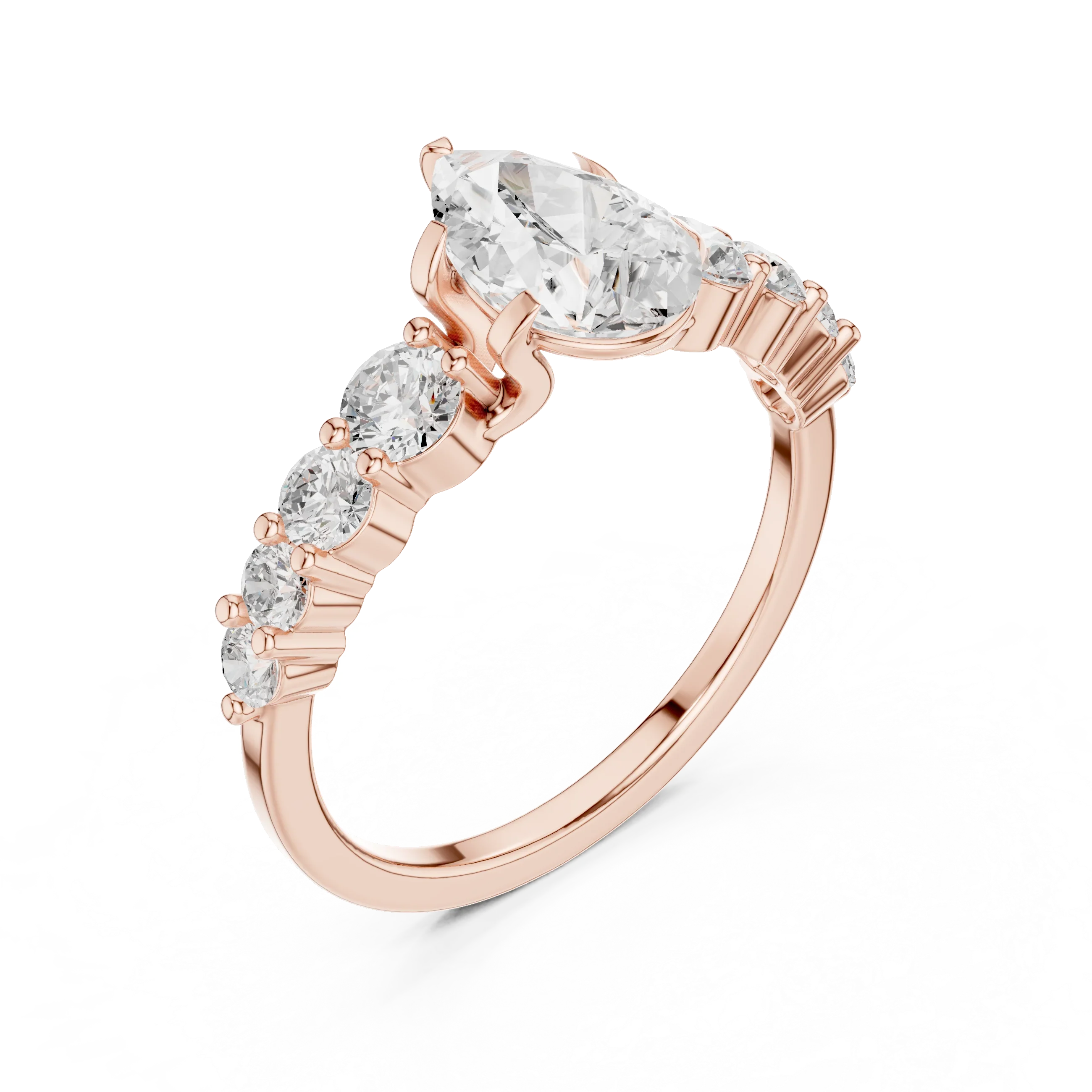 IGI Certified 1 Carat Pear Cut Lab Grown Diamond Wedding Ring