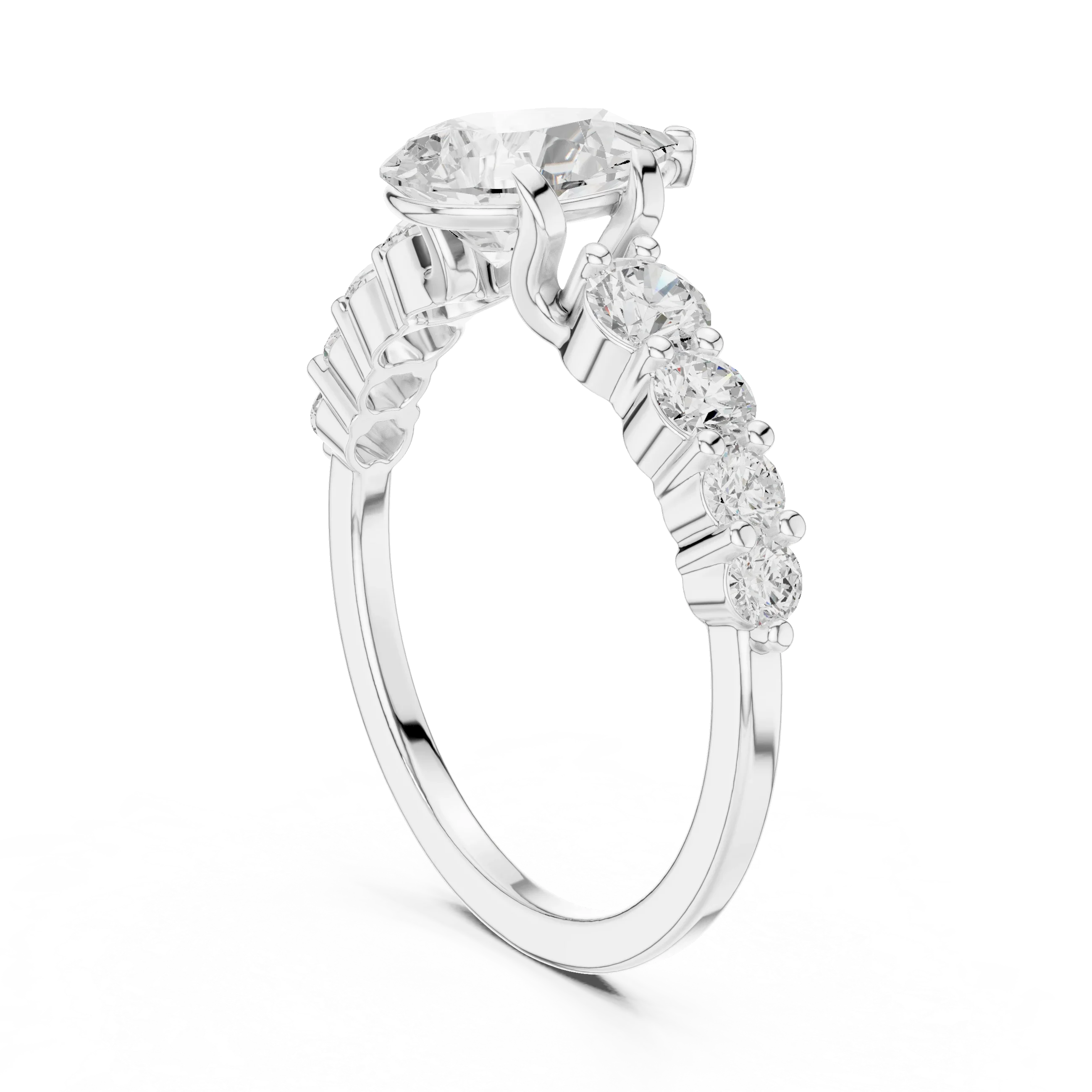 IGI Certified 1 Carat Pear Cut Lab Grown Diamond Wedding Ring
