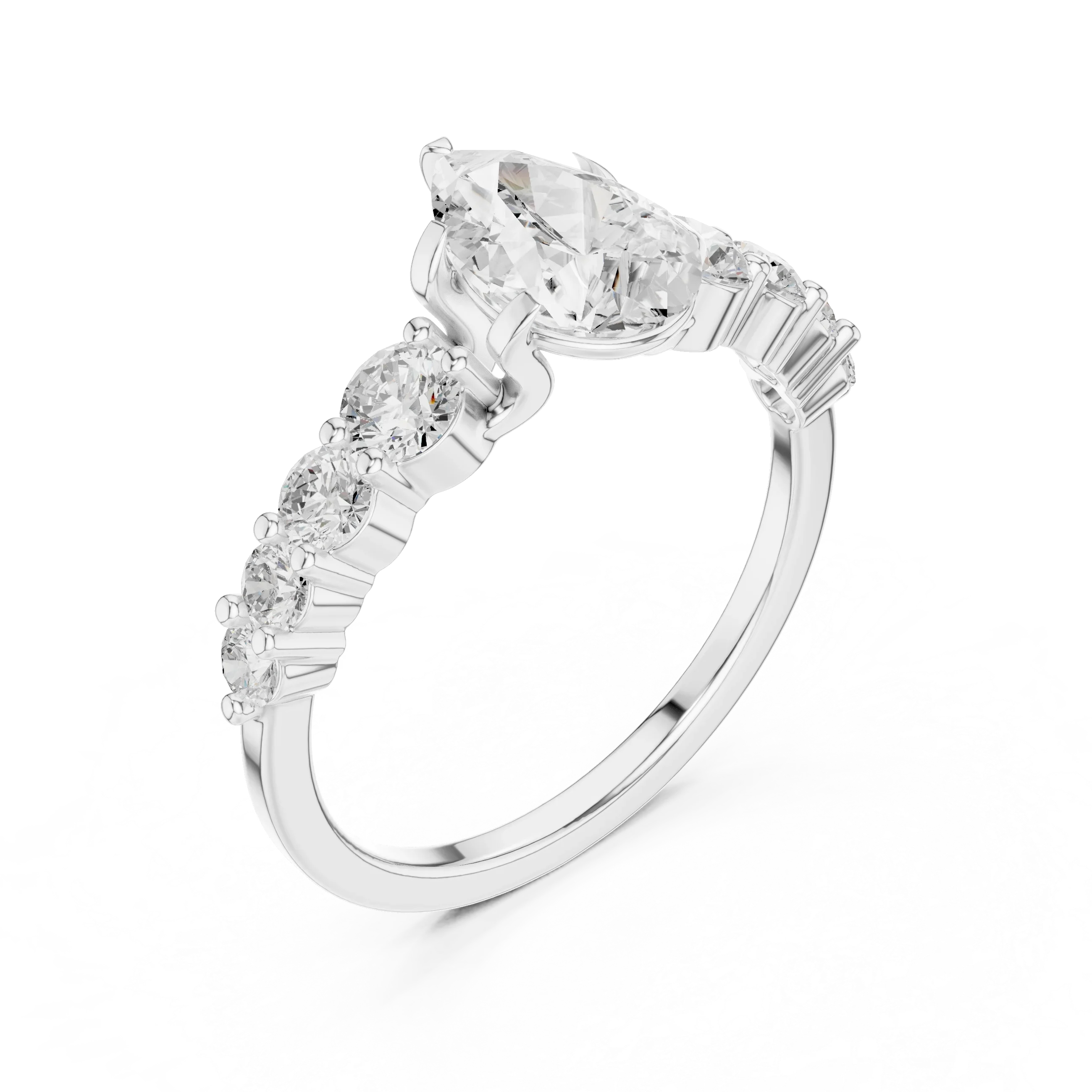 IGI Certified 1 Carat Pear Cut Lab Grown Diamond Wedding Ring