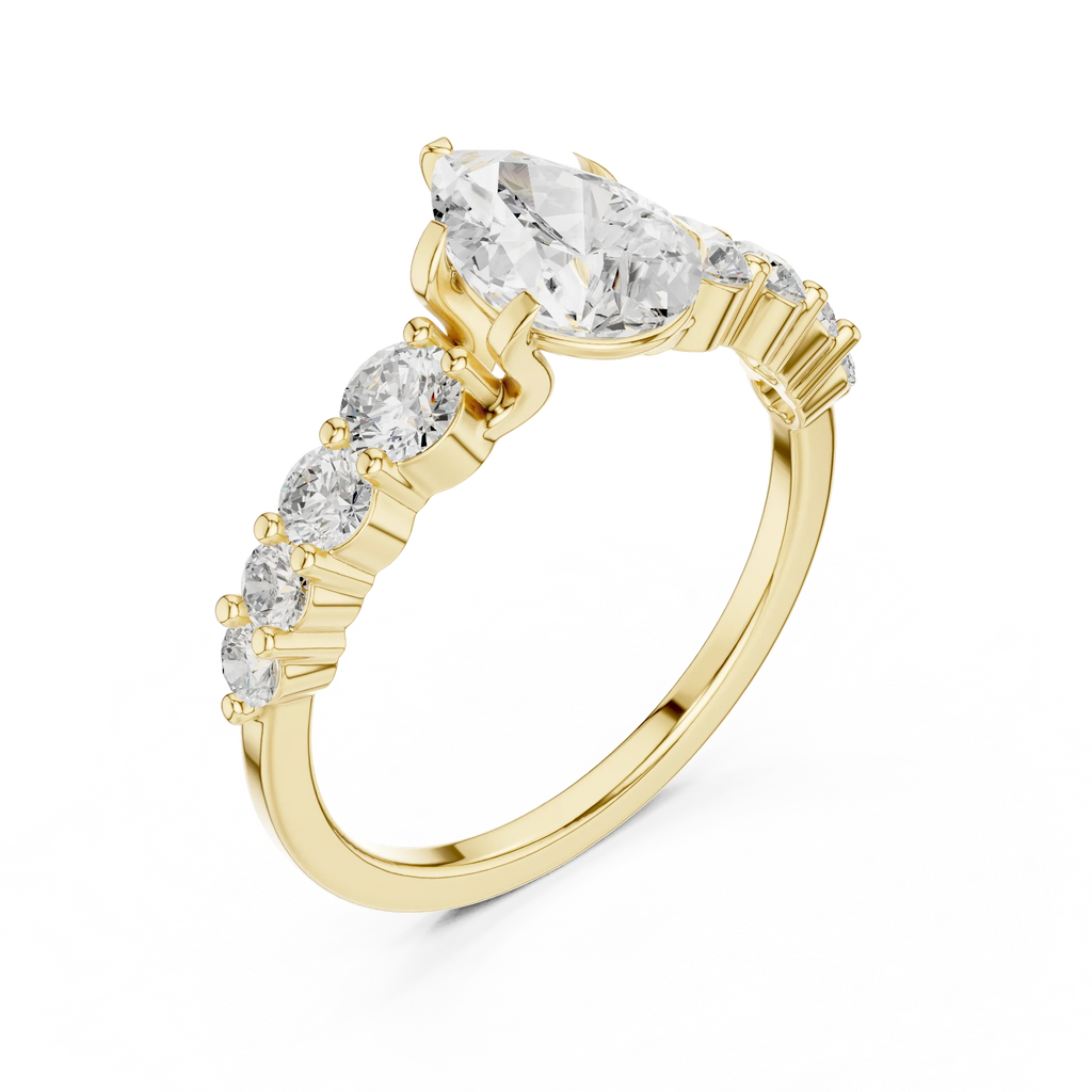 IGI Certified 1 Carat Pear Cut Lab Grown Diamond Wedding Ring