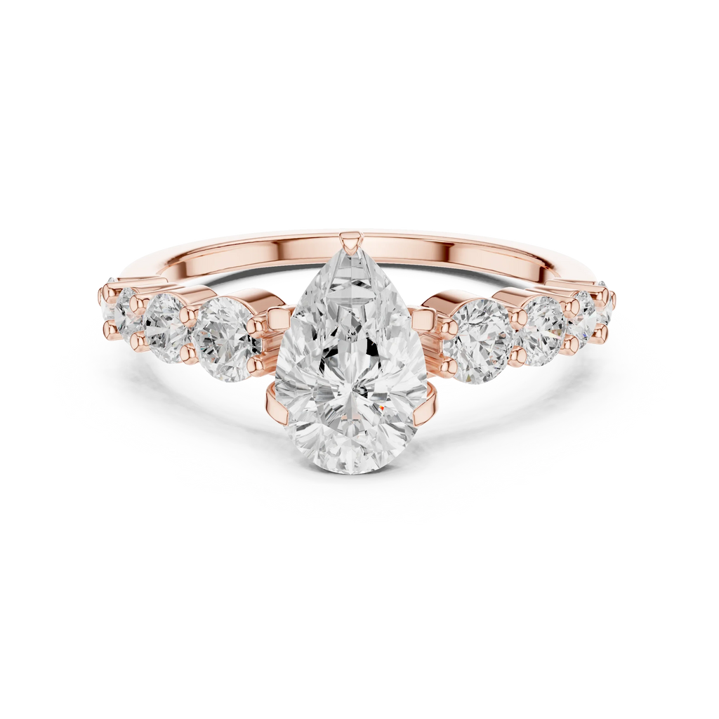 IGI Certified 1 Carat Pear Cut Lab Grown Diamond Wedding Ring