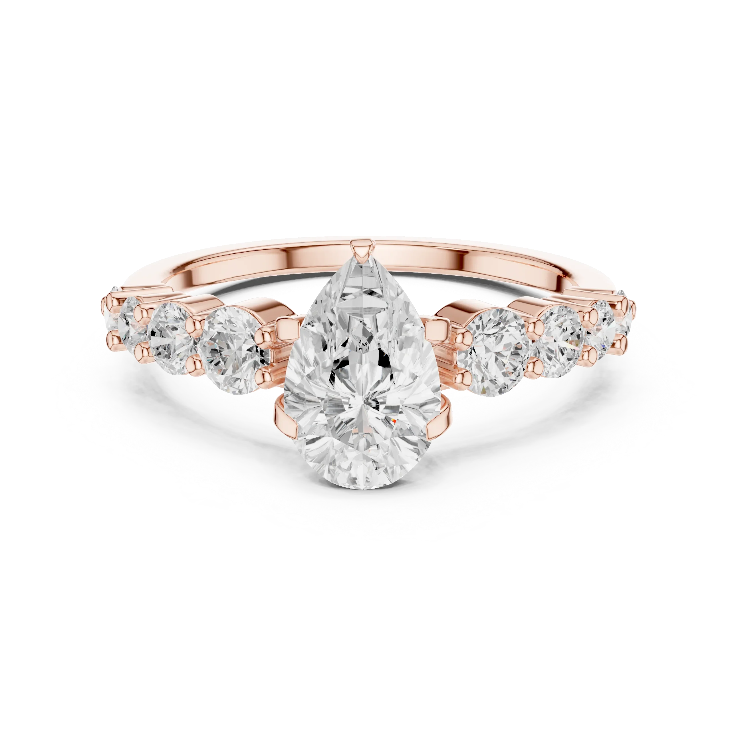 IGI Certified 1 Carat Pear Cut Lab Grown Diamond Wedding Ring