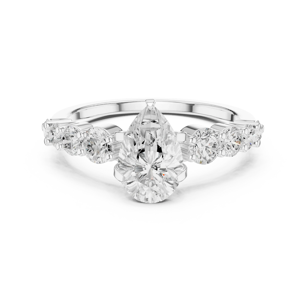 IGI Certified 1 Carat Pear Cut Lab Grown Diamond Wedding Ring
