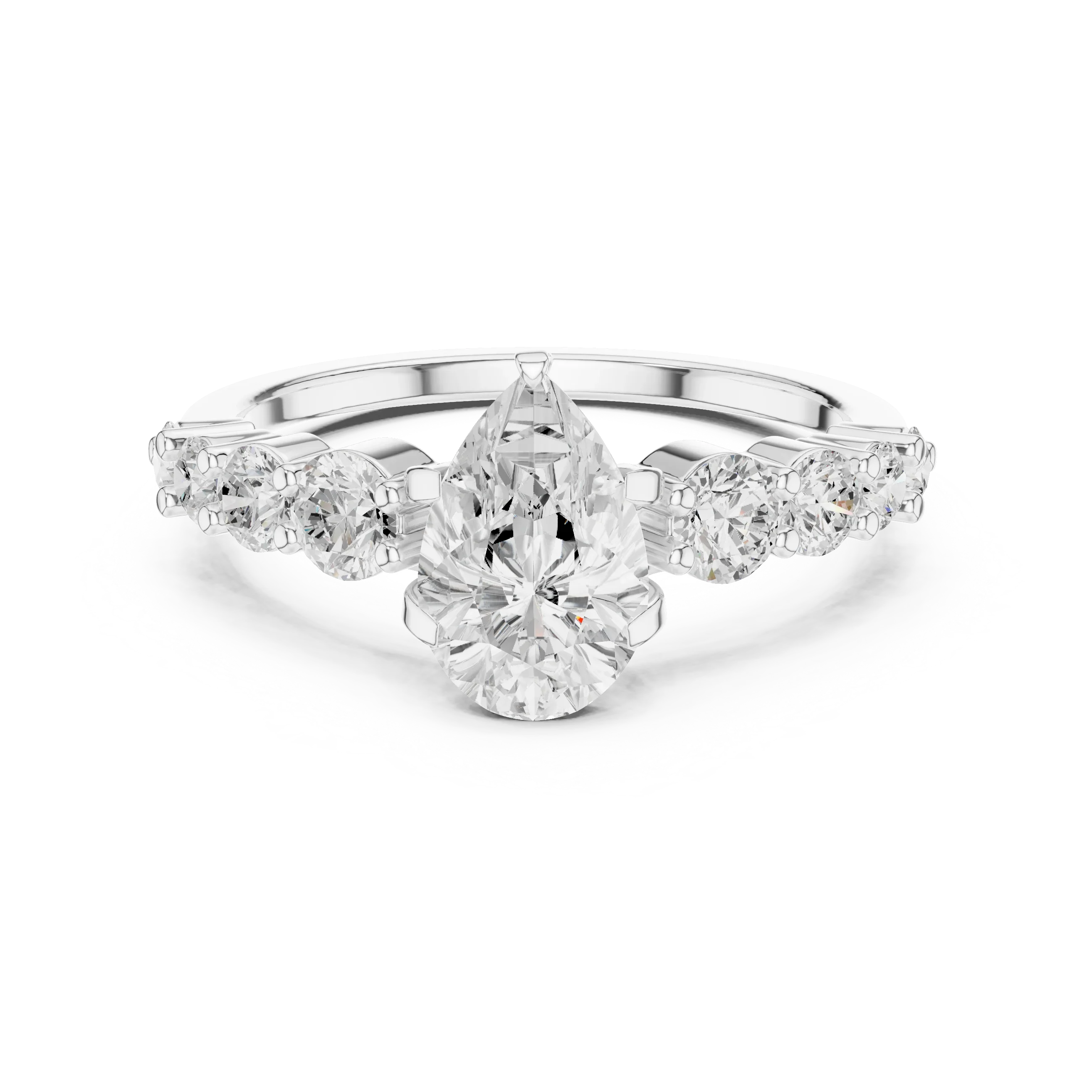 IGI Certified 1 Carat Pear Cut Lab Grown Diamond Wedding Ring
