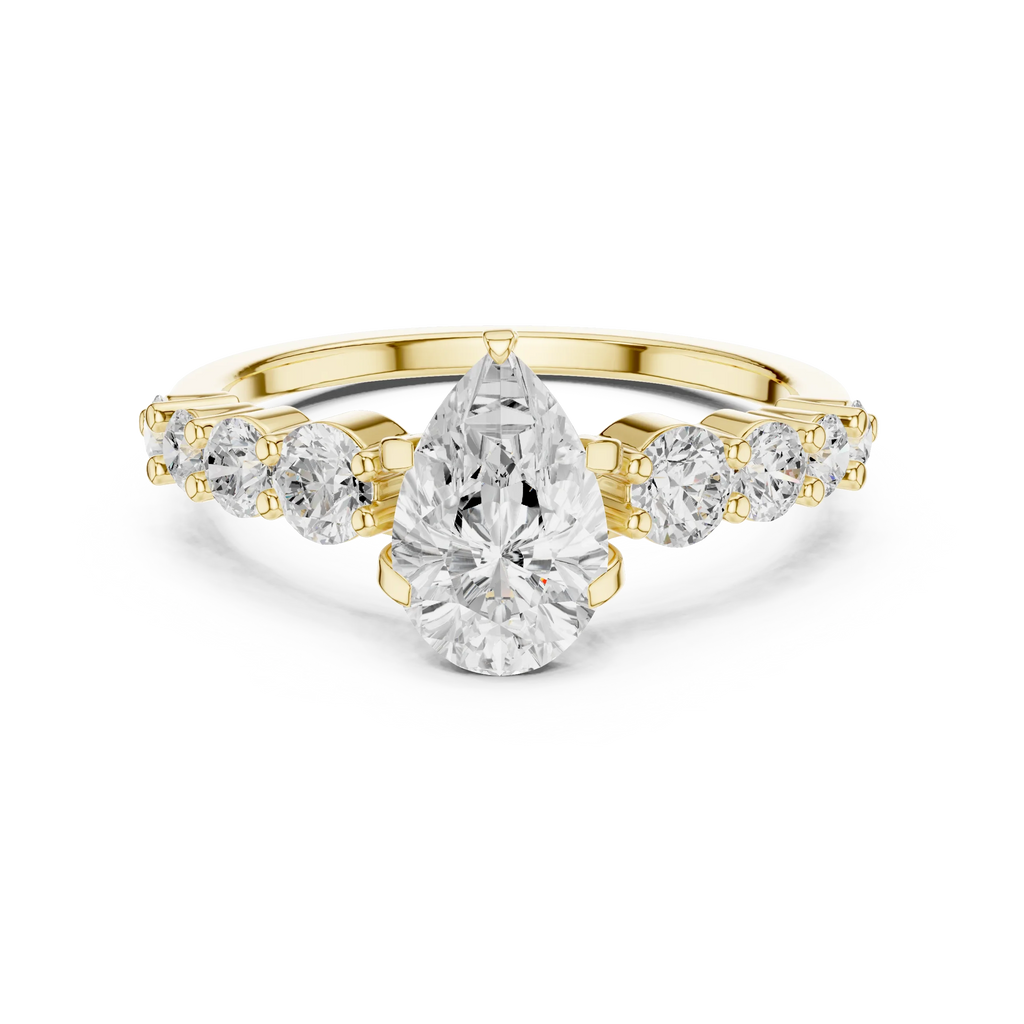 IGI Certified 1 Carat Pear Cut Lab Grown Diamond Wedding Ring