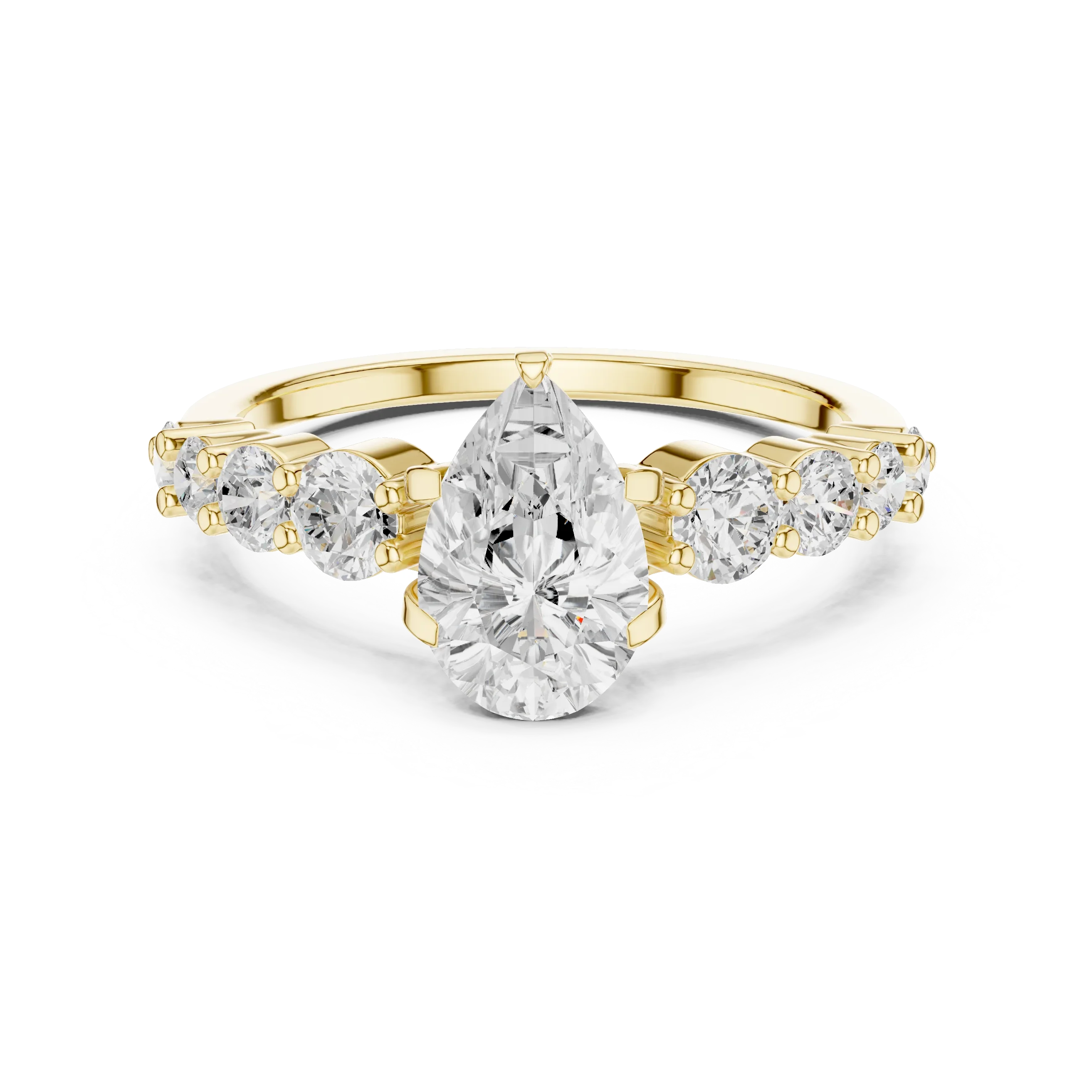 IGI Certified 1 Carat Pear Cut Lab Grown Diamond Wedding Ring