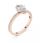 10K Solid Gold Pear Cut Diamond Proposal Ring Band