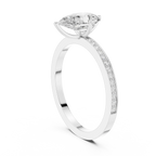 10K Solid Gold Pear Cut Diamond Proposal Ring Band
