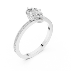 10K Solid Gold Pear Cut Diamond Proposal Ring Band