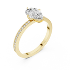 10K Solid Gold Pear Cut Diamond Proposal Ring Band