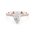 10K Solid Gold Pear Cut Diamond Proposal Ring Band