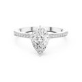 10K Solid Gold Pear Cut Diamond Proposal Ring Band
