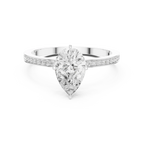 10K Solid Gold Pear Cut Diamond Proposal Ring Band