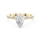 10K Solid Gold Pear Cut Diamond Proposal Ring Band