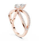 1.32 CTW Wide Split Shank 10K Gold Pear Lab Grown EF VVS Diamond Ring