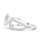 1.32 CTW Wide Split Shank 10K Gold Pear Lab Grown EF VVS Diamond Ring
