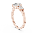 VVS1 Moissanite Diamond Trillion Pear Cut 1.42 CTW White Gold Anniversary Ring