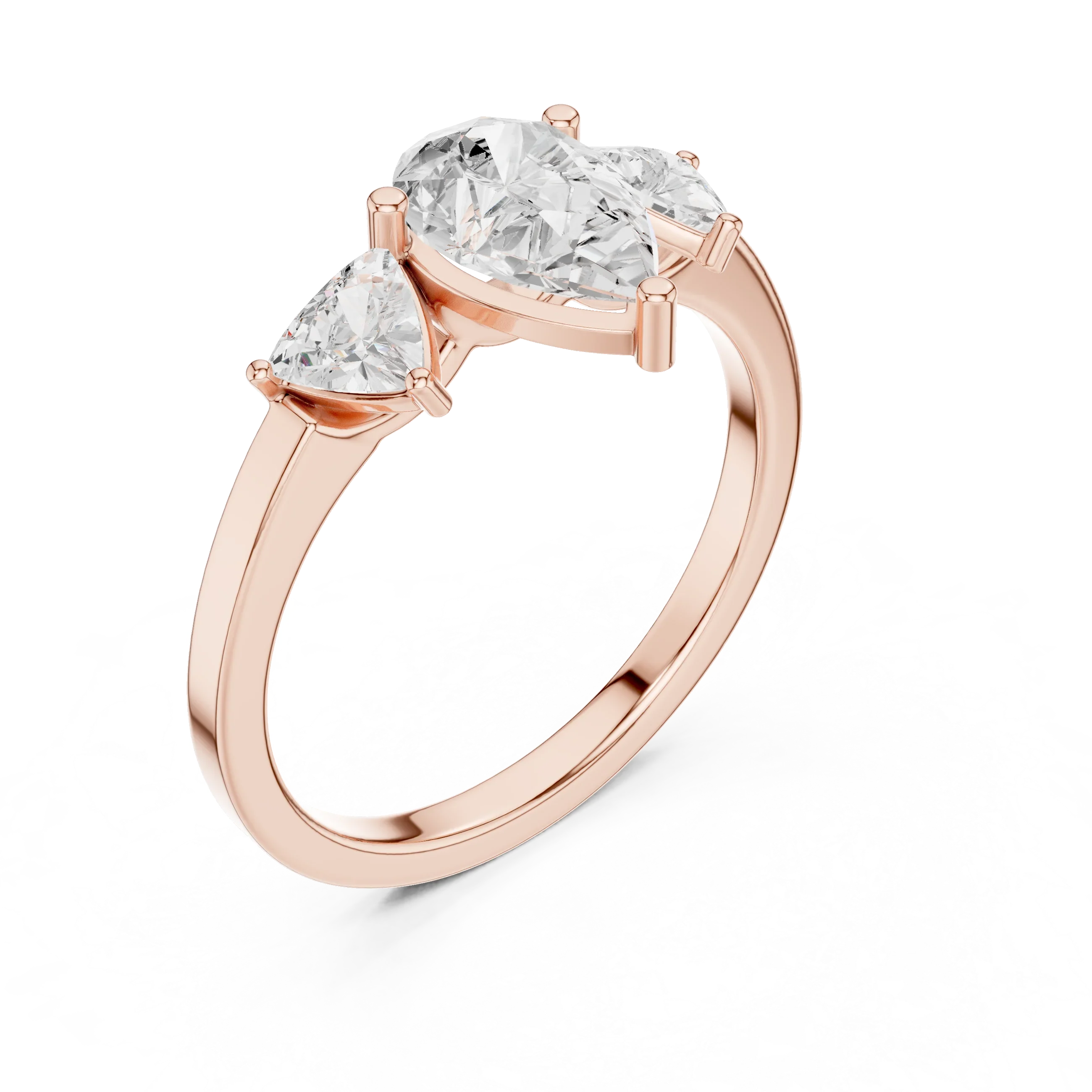 VVS1 Moissanite Diamond Trillion Pear Cut 1.42 CTW White Gold Anniversary Ring