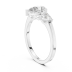 VVS1 Moissanite Diamond Trillion Pear Cut 1.42 CTW White Gold Anniversary Ring