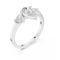 VVS1 Moissanite Diamond Trillion Pear Cut 1.42 CTW White Gold Anniversary Ring
