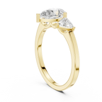 VVS1 Moissanite Diamond Trillion Pear Cut 1.42 CTW White Gold Anniversary Ring