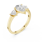 VVS1 Moissanite Diamond Trillion Pear Cut 1.42 CTW White Gold Anniversary Ring