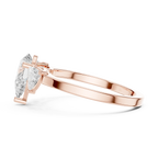 VVS1 Moissanite Diamond Trillion Pear Cut 1.42 CTW White Gold Anniversary Ring