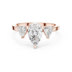 VVS1 Moissanite Diamond Trillion Pear Cut 1.42 CTW White Gold Anniversary Ring