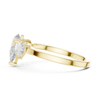 VVS1 Moissanite Diamond Trillion Pear Cut 1.42 CTW White Gold Anniversary Ring