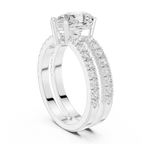 1.57 CTW Split Shank Double Pave Pear 14K Gold Moissanite Diamond Engagement Ring