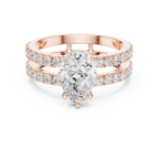 1.57 CTW Split Shank Double Pave Pear 14K Gold Moissanite Diamond Engagement Ring