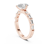 EF/VVS Clarity IGI Certified 1 Carat Pear Baguette Cut Lab Grown Diamond Ring