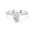 EF/VVS Clarity IGI Certified 1 Carat Pear Baguette Cut Lab Grown Diamond Ring