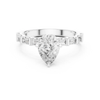 EF/VVS Clarity IGI Certified 1 Carat Pear Baguette Cut Lab Grown Diamond Ring