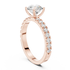 Round 1.43 CTW Shared Prong 10K White Gold VVS1 Lab Diamond Engagement Ring