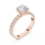 Round 1.43 CTW Shared Prong 10K White Gold VVS1 Lab Diamond Engagement Ring