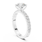 Round 1.43 CTW Shared Prong 10K White Gold VVS1 Lab Diamond Engagement Ring