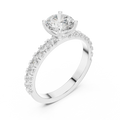 Round 1.43 CTW Shared Prong 10K White Gold VVS1 Lab Diamond Engagement Ring