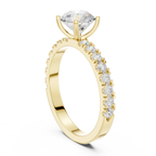 Round 1.43 CTW Shared Prong 10K White Gold VVS1 Lab Diamond Engagement Ring