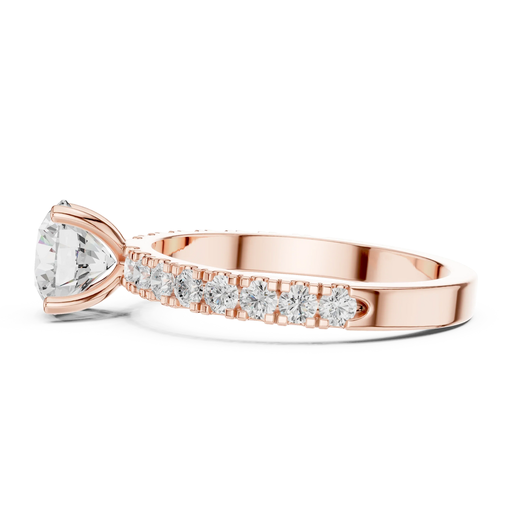 Round 1.43 CTW Shared Prong 10K White Gold VVS1 Lab Diamond Engagement Ring