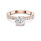 Round 1.43 CTW Shared Prong 10K White Gold VVS1 Lab Diamond Engagement Ring