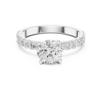 Round 1.43 CTW Shared Prong 10K White Gold VVS1 Lab Diamond Engagement Ring